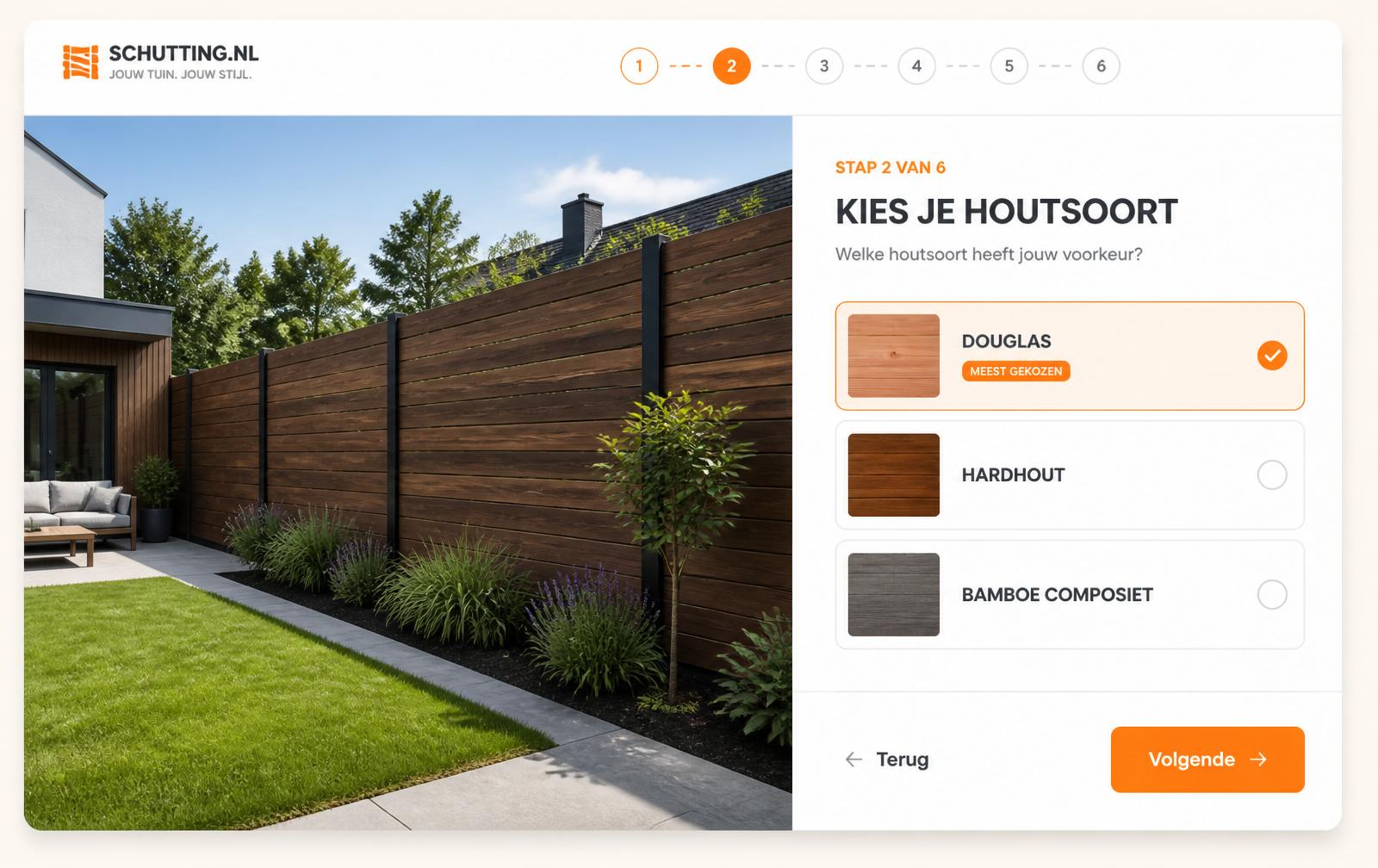 Schuttingbouw Zuid — voorbeeld gebouwd door Jouwconfigurator.nl