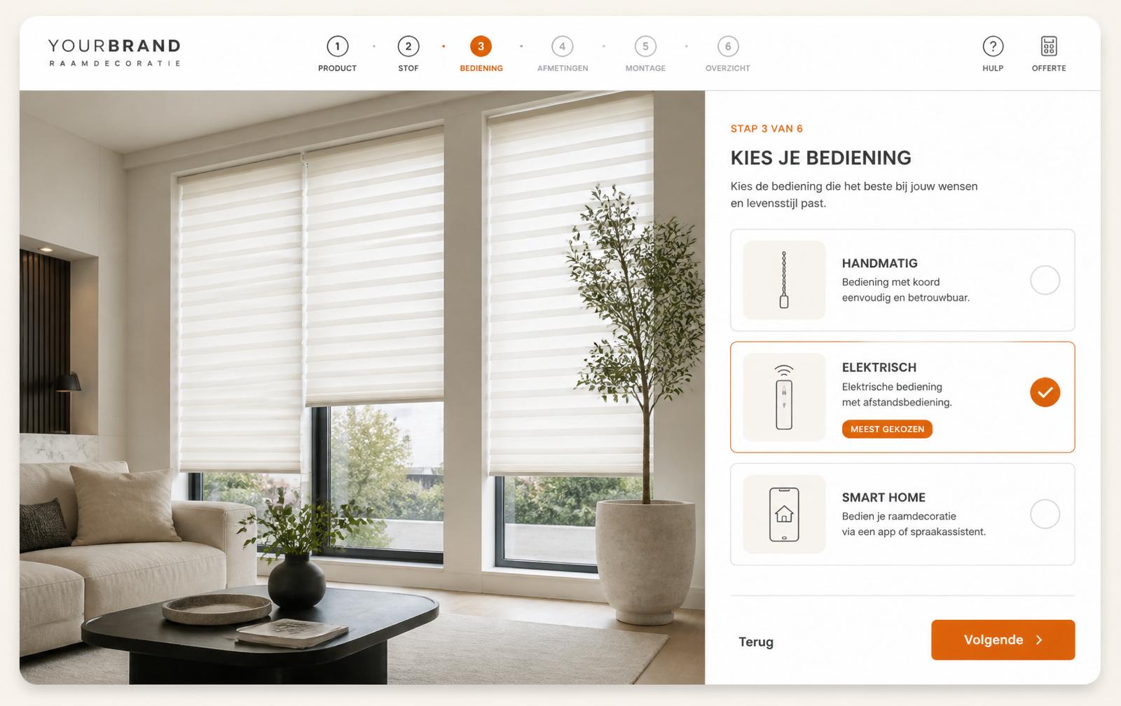 Raamdecoratie Randstad — voorbeeld gebouwd door Jouwconfigurator.nl